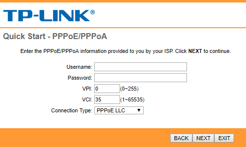وارد کردن اطلاعات شرکت ارائه دهنده اینترنت در مودم تی پی لینک TP-LINK