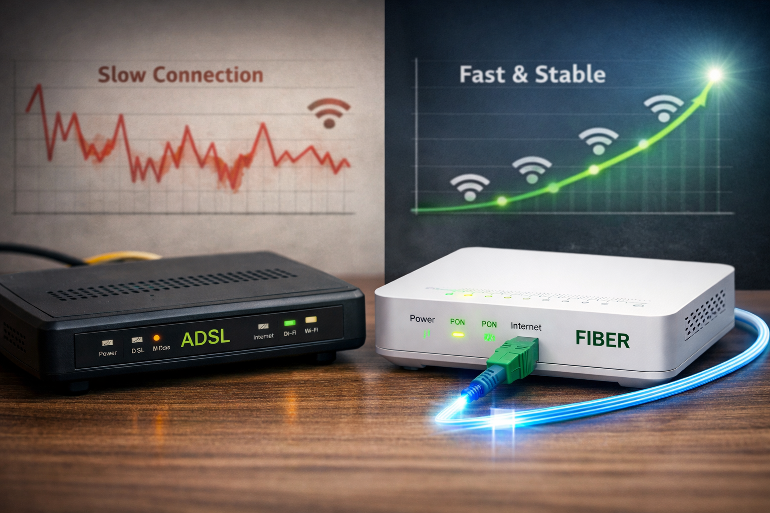 پشتیبانی مودم ADSL از فیبر نوری